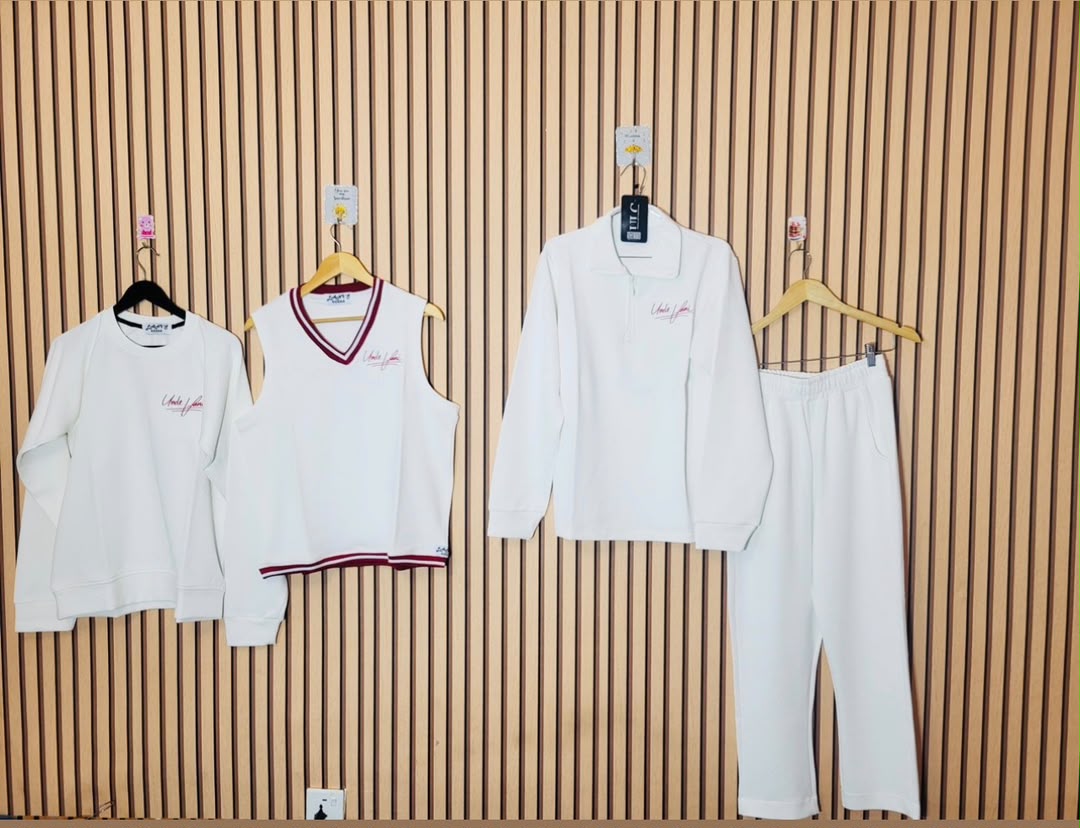 Uncle Lani's White Burgundy Trim 3-Piece Set