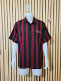 Uncle Lani's Burgundy & Black Stripe Bowling Shirt