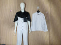 ULC Black & White Stripe Jacket & Wide-Leg Pants Set