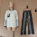Uncle Lani’s Colorblock Polo Shirt & Striped Lounge Pants Set