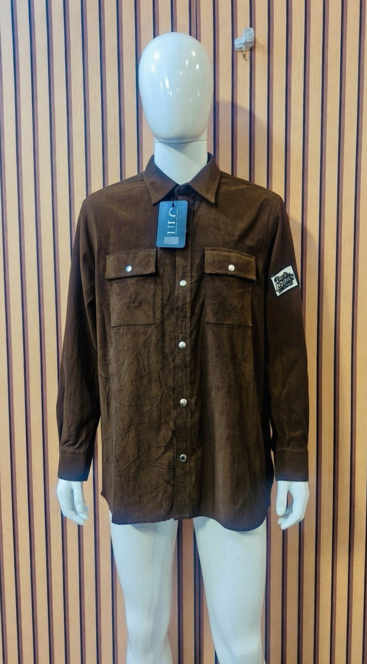 Uncle Lani's Dark Brown Textured Long Sleeve Shirt