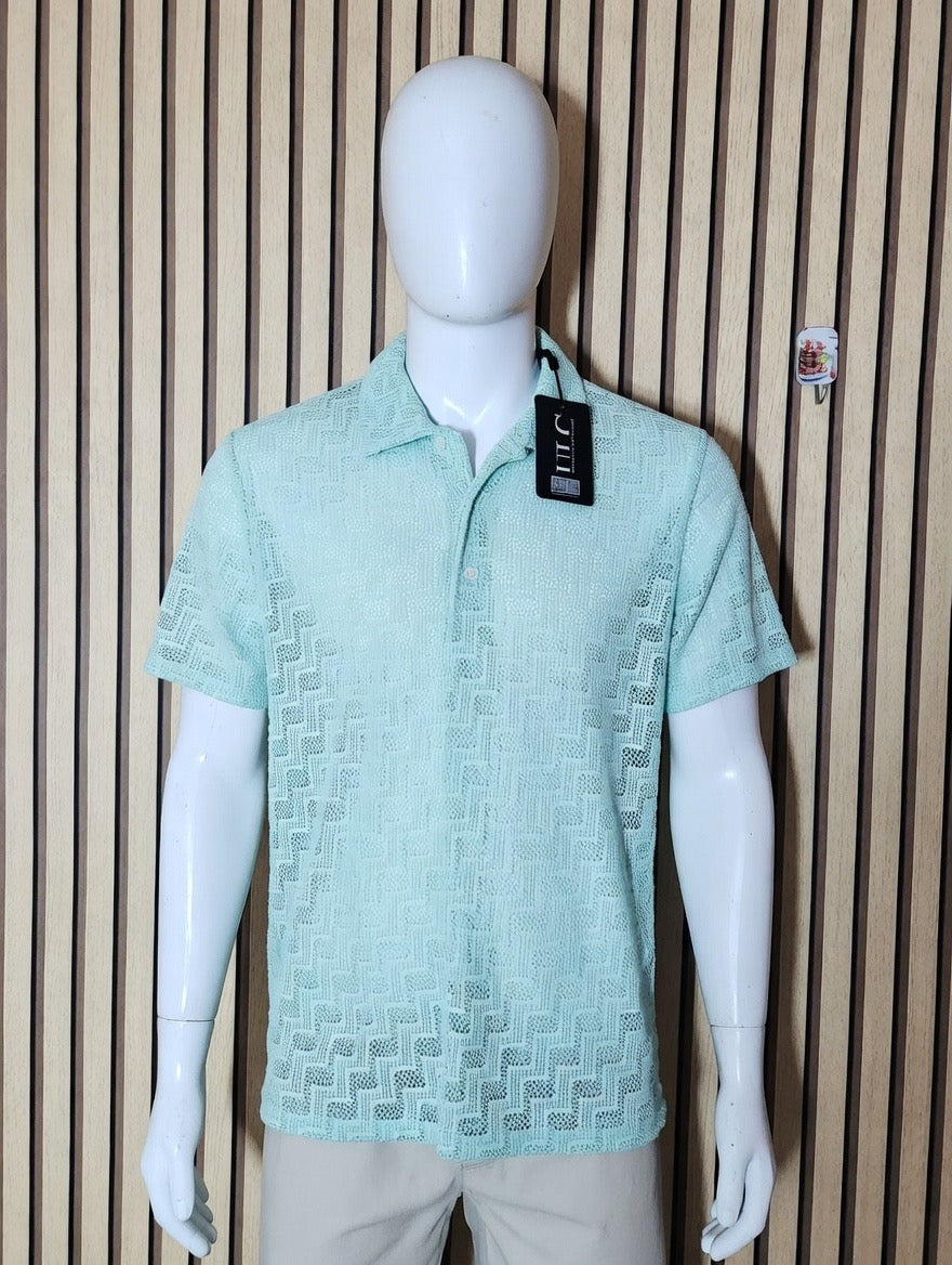 Lani's Golden Brown Lace Short Sleeve Shirt
