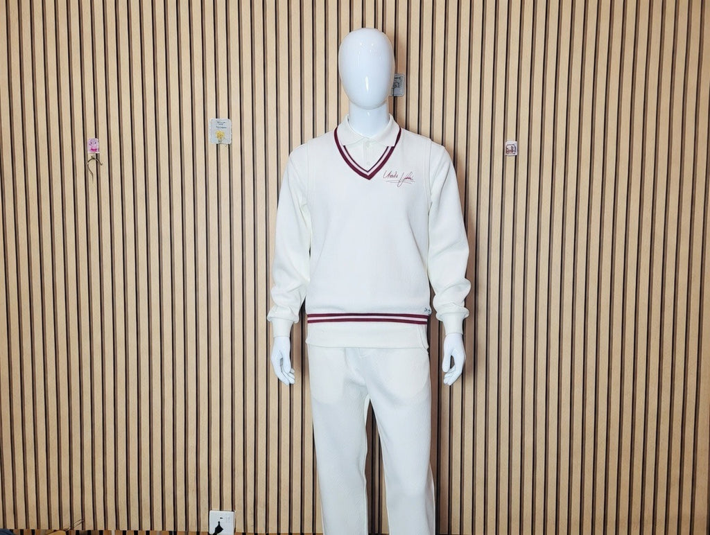Uncle Lani's White Burgundy Trim 3-Piece Set