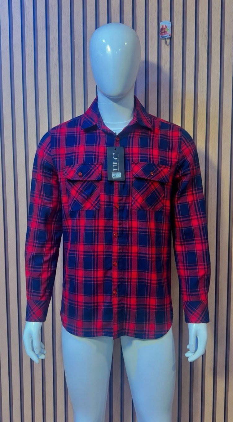 Uncle Lani's Red & Black Plaid Flannel Shirt