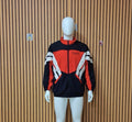 Uncle Lani's Retro Red & Black Colorblock Zip Jacket