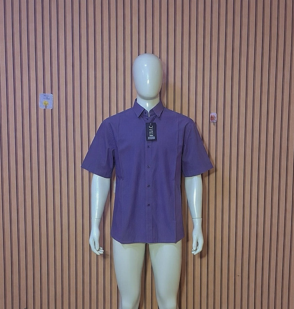 ULC Purple jean Short Sleeve Button-Up Shirt