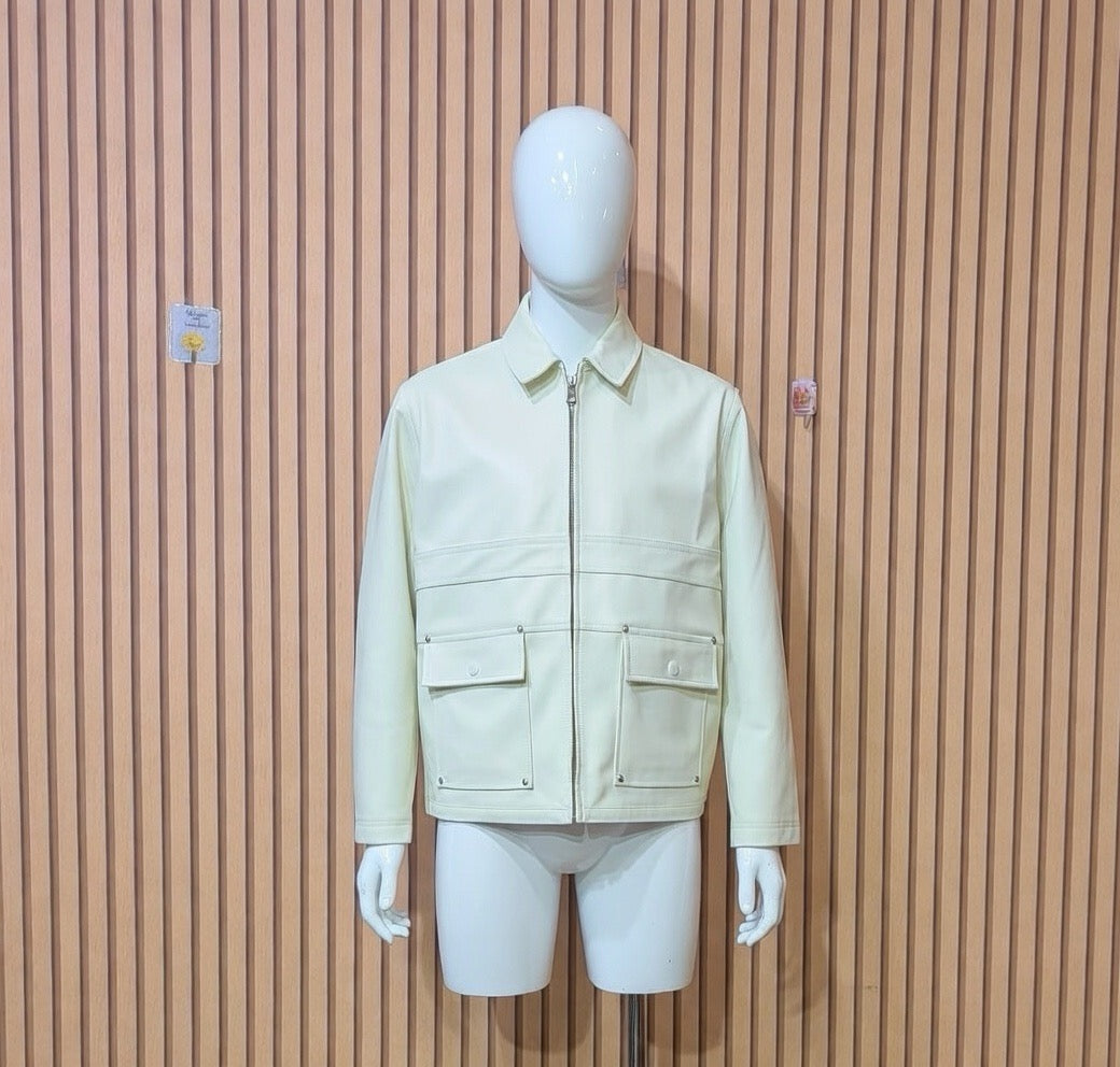 ULC Cream Faux Leather Utility Jacket