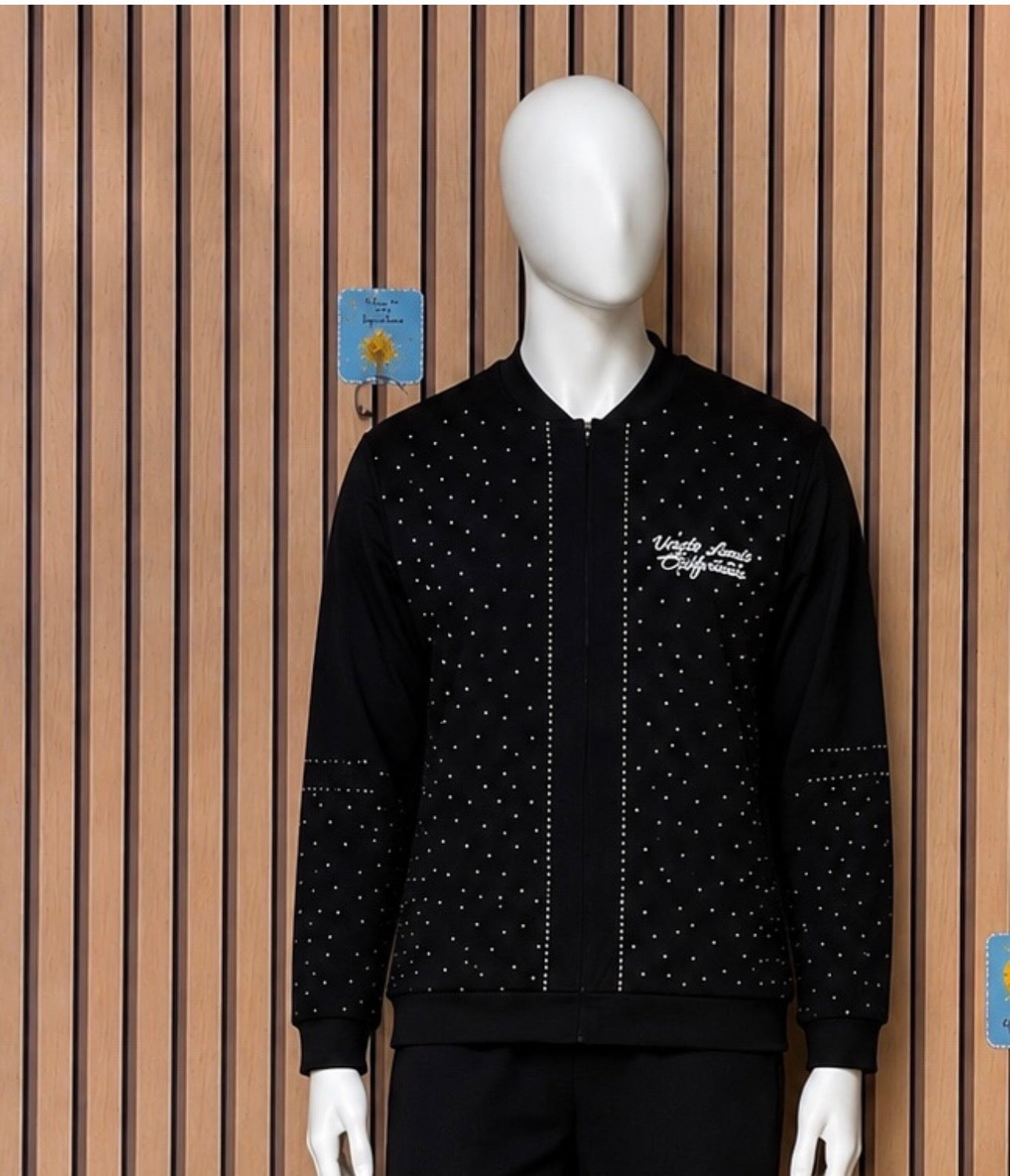 Uncle Lani's Crystal Rhinestone Bomber up and down