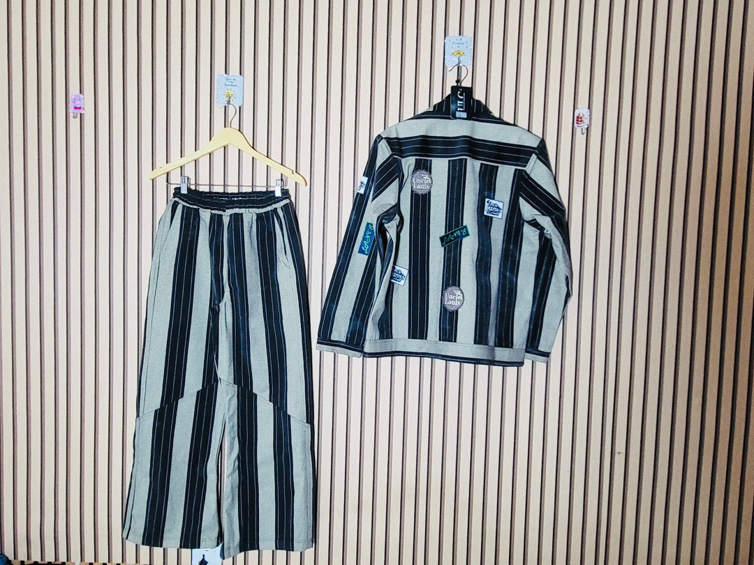 Uncle Lani's White Drawstring Crop Jacket & Trouser